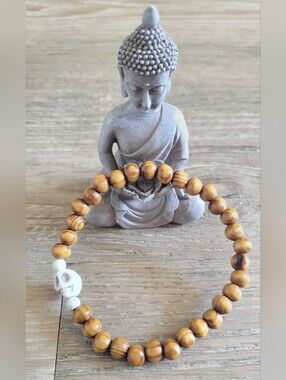 💀 Grounded Connections Rosewood & Howlite Anklet